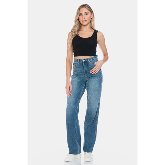 Judy Blue Tummy Control Cut Raw Hem Straight Jeans - JB88848MD - Size 15/32 - Picture 10 of 12